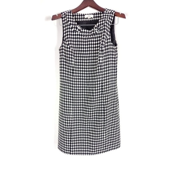 Ann‎ Taylor LOFT Black & White Wool Blend Crew Neck Sleeveless Midi Dress Size 4 - Picture 1 of 6